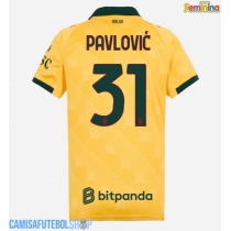 Camisa de time de futebol AC Milan Strahinja Pavlovic #31 Replicas 3º Equipamento Feminina 2025-26 Manga Curta